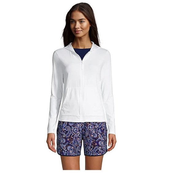Lands' End Swim Nwot Lands End Womens Long Sleeve Hoodie Rash Guard